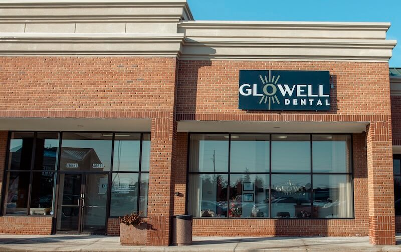 Exterior of GloWell Dental office in Shelby Township, Michigan